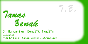 tamas benak business card